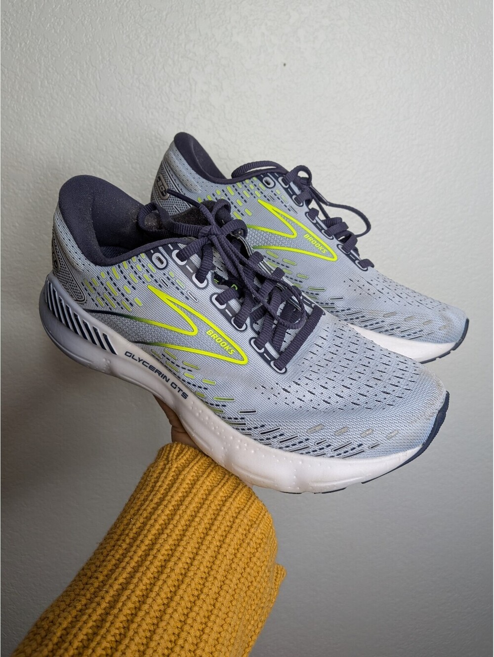 Brooks Glycerin GTS 20 Women’s Running Shoes Gray Lime Size 7.5 Medium
